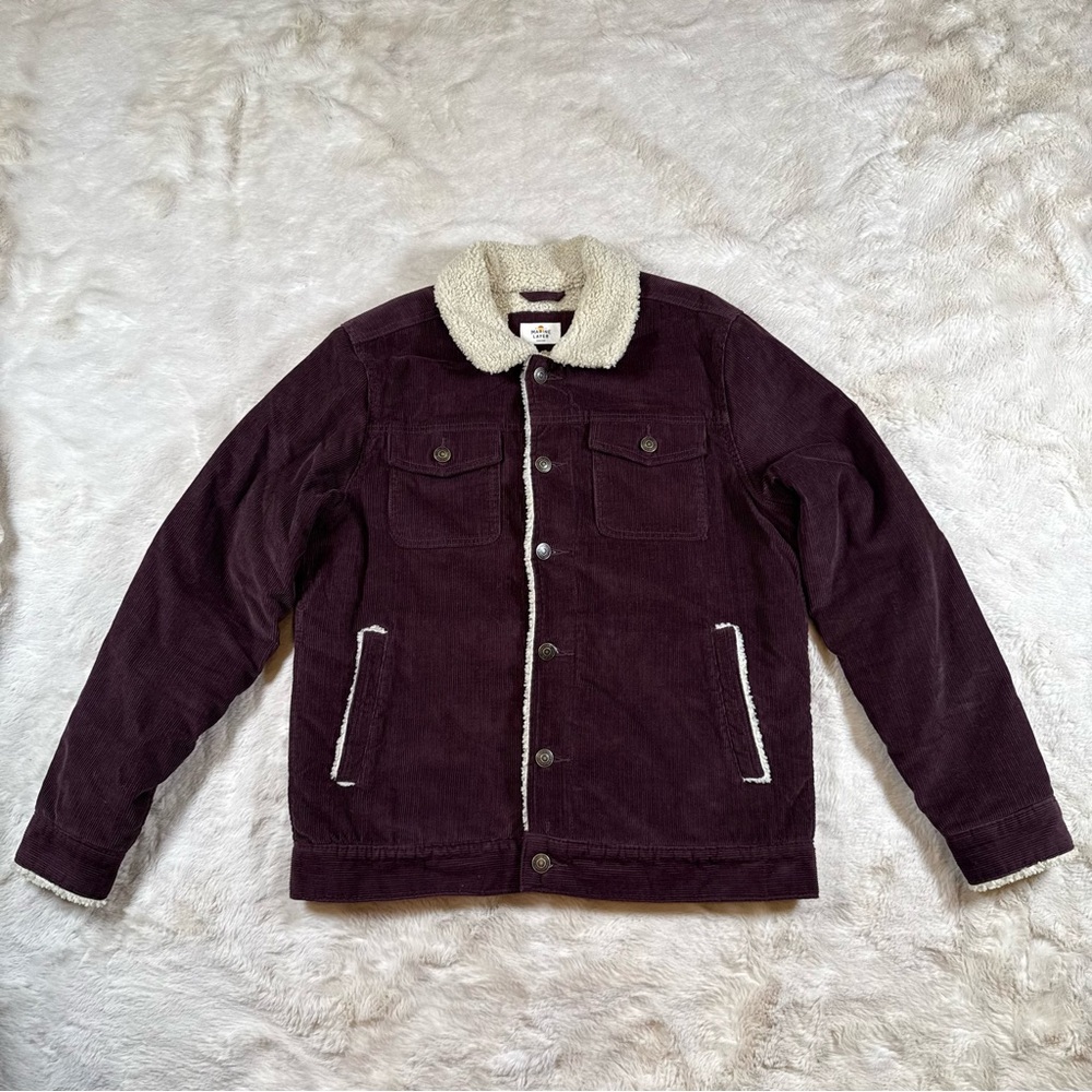 Marine Layer Jacket Men’s Medium Boise Corduroy Sherpa Trucker Button Up